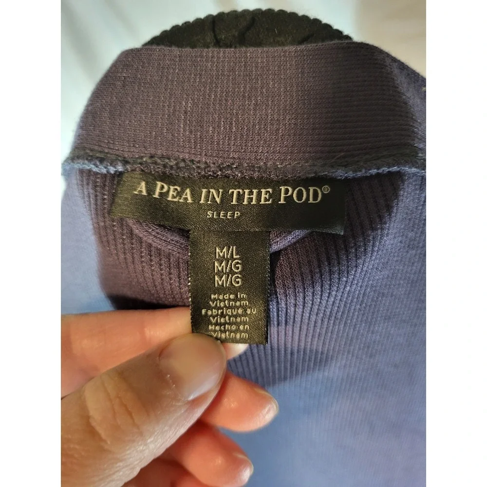 A Pea in the Pod Dark Navy Maternity Robe with Tie Belt